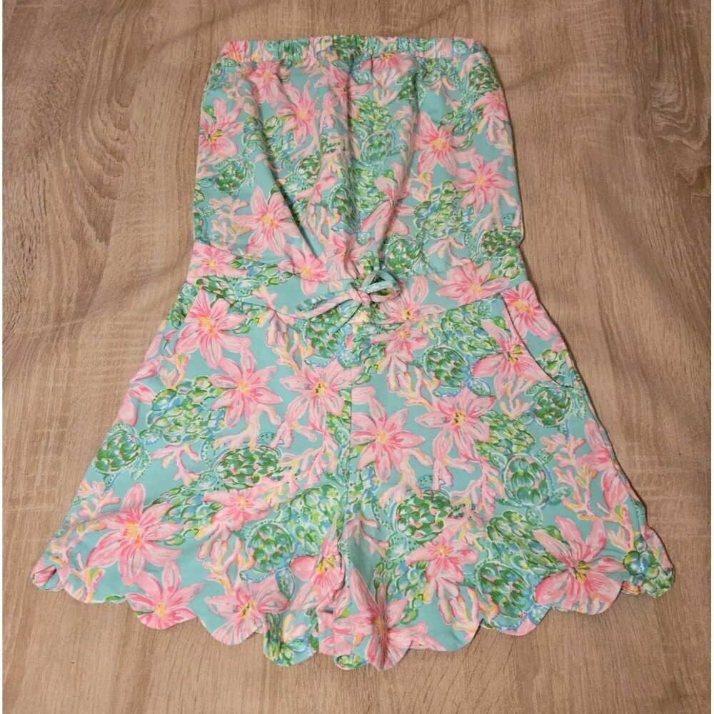 Lily Pulitzer Size Xs Womens Jace Romper Surf Blue So Shellegant Nwt Turtles